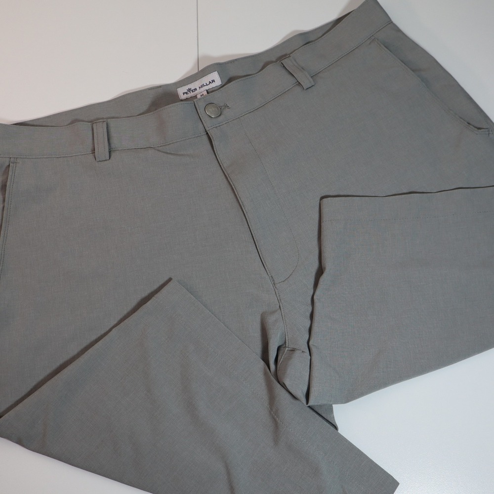 Peter Millar Golf Shorts Mens 36 Grey Performance Lightweight Flat Front